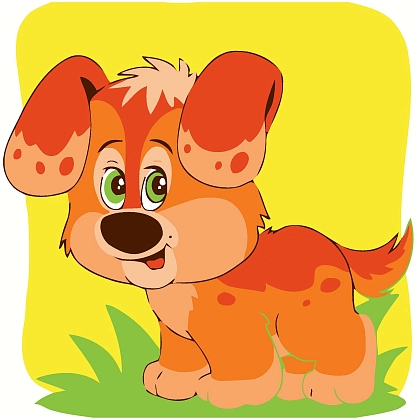 Картина по номерам Собачка с теплым цветом (20х20 см), бренду Strateg - KUBIX