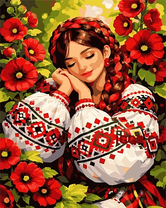 Картина за номерами Українська квітка (40х50 см), бренду Artissimo - KUBIX