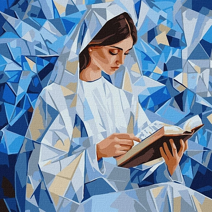 Картина по номерам Дівчина з книгою (40х40 см), бренду Ідейка - KUBIX