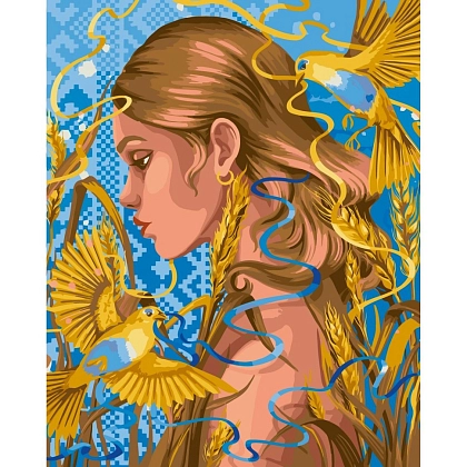 Картина по номерам Дівчина з птахами (40х50 см), бренду Art Craft - KUBIX