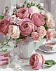 Картина по номерам Розовые пионы в вазе (40х50 см)