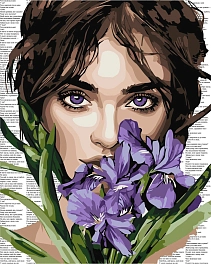 Картина по номерам Девушка с ирисами (40х50 см)