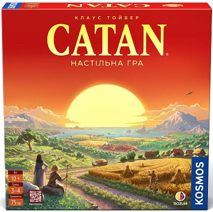 Настольная игра CATAN. Настольная игра (Settlers of Catan), бренду Rozum, для 3-4 гравців, час гри > 60мин. - KUBIX