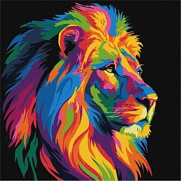 Картина по номерам Яскравий лев (30х30 см)