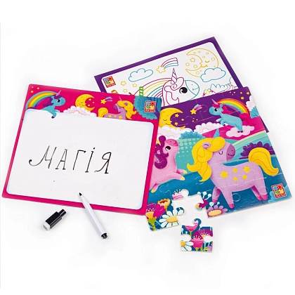 Настільна гра Набір 4в1. Єдинороги, бренду Vladi Toys, для 1-2 гравців - 3 - KUBIX