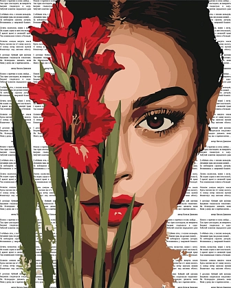 Картина по номерам Девушка с гладиолусами (40х50 см), бренду Идейка - KUBIX