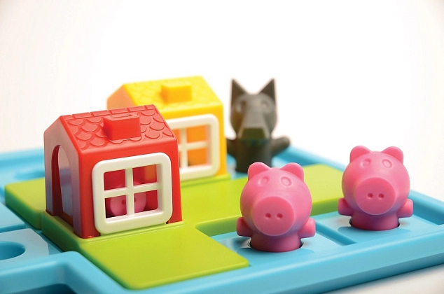 Настільна гра Троє маленьких поросят. Делюкс (Three little piggies. Deluxe), бренду Smart Games, для 1-1 гравців, час гри < 30хв. - 3 - KUBIX