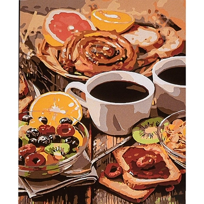 Картина по номерам Ранний завтрак (30х40 см), бренду Strateg - KUBIX