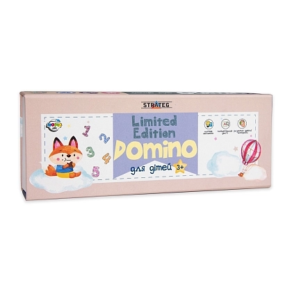 Настільна гра Доміно лімітована версія бежева (Domino Limited edition beige), бренду Strateg, для 2-4 гравців, час гри < 30хв. - KUBIX