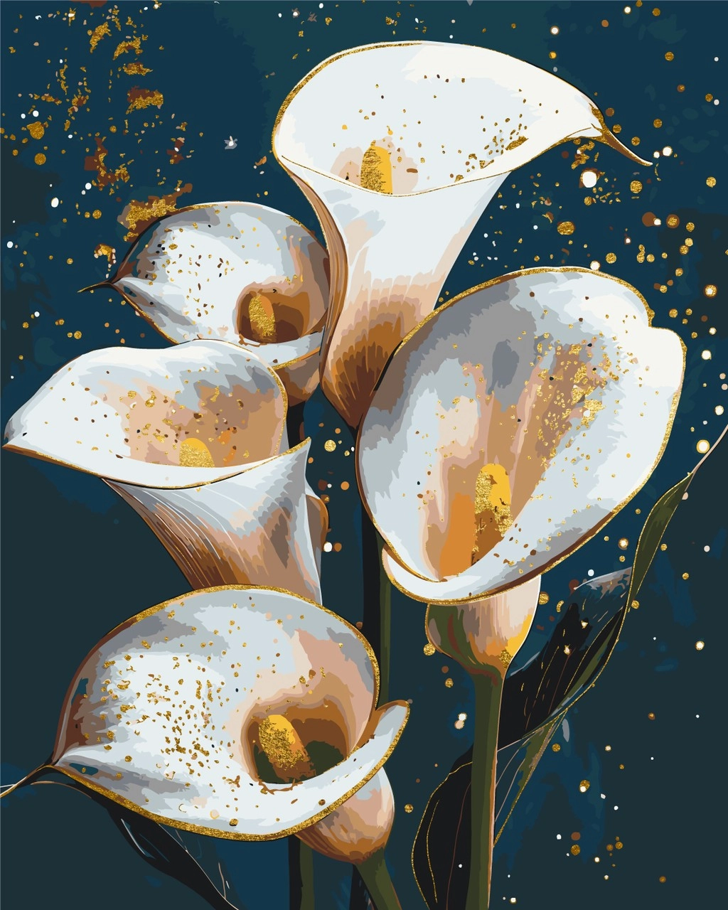 Картина по номерам Белые каллы (40х50 см), бренду Origami - KUBIX