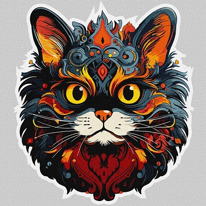 Картина по номерам Величний погляд кота (30х30 см), бренду Ідейка - KUBIX