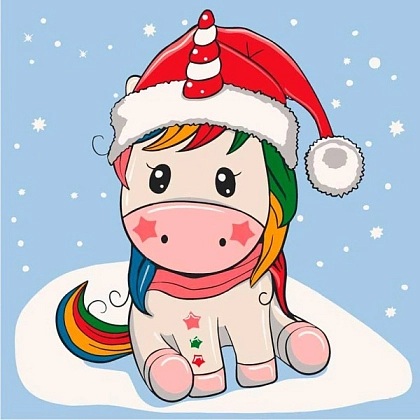 Картина по номерам Єдиноріжка в капелюсі (30х30 см), бренду Art Craft - KUBIX