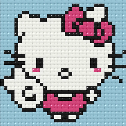Алмазна мозаїка Hello Kitty (10х10 см), бренду Origami - KUBIX