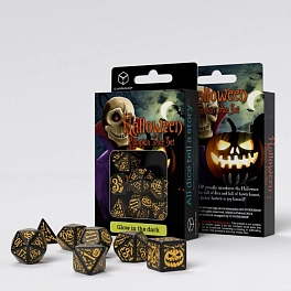 Набор кубиков Halloween Pumpkin Black & Glow in the dark Dice Set Набор кубиков Halloween Pumpkin Black & Glow in the dark Dice Set