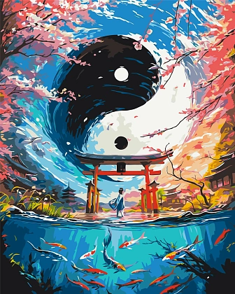 Картина по номерам Інь Янь (40х50 см), бренду Origami - KUBIX