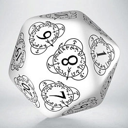 Кубик D20 Level Counter Белый и черный Кубик - KUBIX Кубик D20 Level Counter Белый и черный Кубик