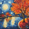 Картина по номерам Осенняя ночь (40х40 см)