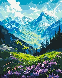 Картина по номерам У подножья гор (40х50 см)