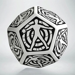 Кубик D12 Hit Location White & black die
