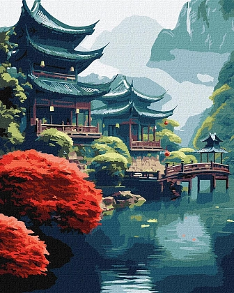 Картина по номерам Облачное утро в горах (40х50 см), бренду Идейка - KUBIX