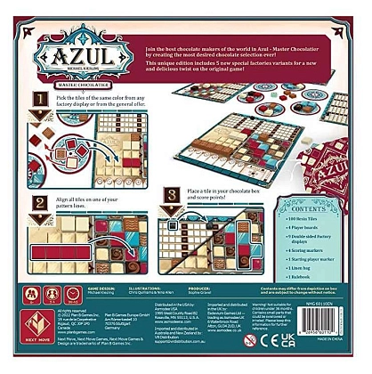 Настольная игра Азул. Мастер-шоколатье (Azul. Master Chocolatier) En + QR-код рус. правил, бренду Next Move Games, для 2-4 гравців, час гри < 30мин. - 2 - KUBIX