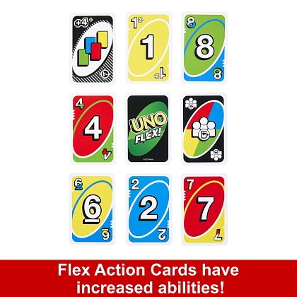 Настільна гра UNO Flex (Уно Флекс), бренду Mattel, для 2-10 гравців, час гри < 30хв. - 4 - KUBIX