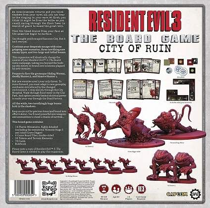 Настольная игра Обитель Зла 3: Город Разрушений (Resident Evil 3: The Board Game. City of Ruin) (EN), бренду Steamforged Games Ltd., для 1-4 гравців, час гри < 60мин. - 2 - KUBIX