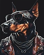 Миниатюра товара Картина по номерам Доберман (40х50 см) - 1