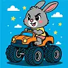 Картина по номерам Заяц и машина (25х25 см)