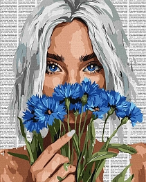 Картина по номерам Девочка с васильками (40х50 см)