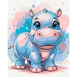Мініатюра товару Картина по номерам Мрійливий бегемотик (40х50 см) - 1