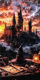 Картина по номерам Атмосфера магії Хогвартс (40х80 см)