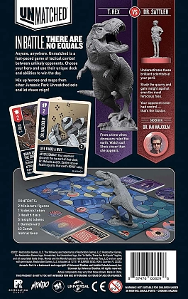 Настільна гра Unmatched: Парк Юрського Періоду - Доктор Саттлер проти Т-Рекса (Unmatched: Jurassic Park - Dr. Sattler vs. T. Rex) (EN), бренду Restoration Games, для 2-2 гравців, час гри < 30хв. - 2 - KUBIX