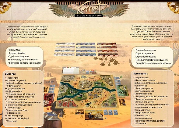 Настольная игра Кемет: Кровь и Песок (Kemet: Blood and Sand), бренду Geekach Games, для 2-5 гравців, час гри > 60мин. - 2 - KUBIX