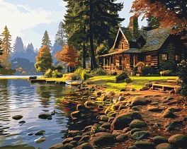 Картина по номерам Будинок у лісі (40х50 см)