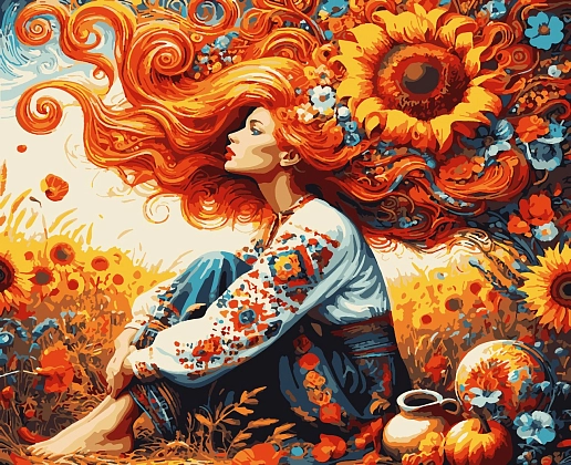 Картина по номерам Україночка (50х60 см), бренду Artissimo - KUBIX