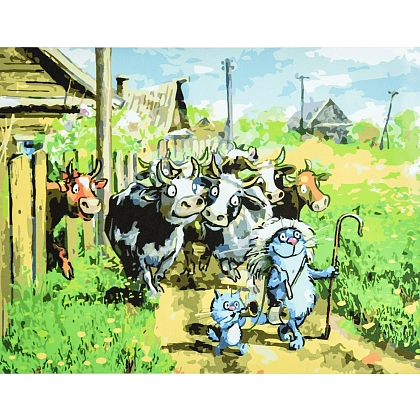 Картина за номерами Котики-пастушки (30х40 см), бренду Strateg - KUBIX
