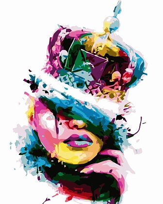 Картина по номерам Разноцветная королева (40х50 см), бренду Strateg - KUBIX