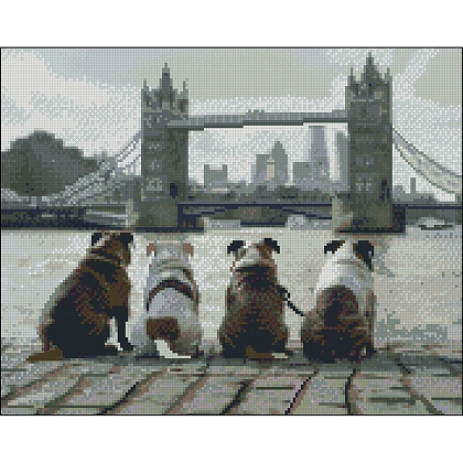 Алмазна мозаїка Чотирилапі (40х50 см), бренду Strateg - KUBIX