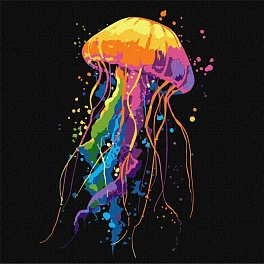Картина по номерам Яркая медуза (30х30 см)
