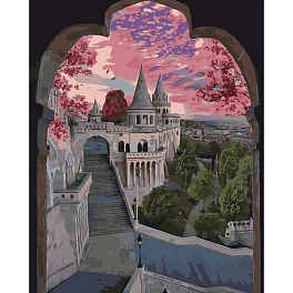 Картина по номерам Strateg Между частями замка (40х50 см)