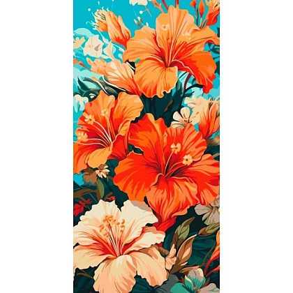 Картина по номерам Гібіскус (40х80 см), бренду Art Craft - KUBIX