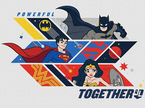 Картина по номерам Super Friends Powerful together (30х40 см), бренду Ідейка - KUBIX