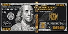 Миниатюра товара Картина по номерам Франклин Доллар (100 долларов) (40х80 см) - 1