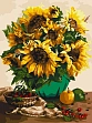 Мініатюра товару Картина по номерам Пишні соняшники (30х40 см) - 1