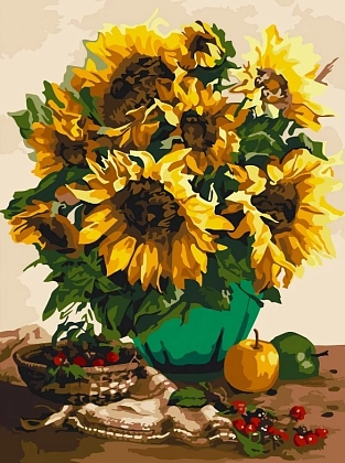 Картина по номерам Пишні соняшники (30х40 см), бренду Art Craft - KUBIX