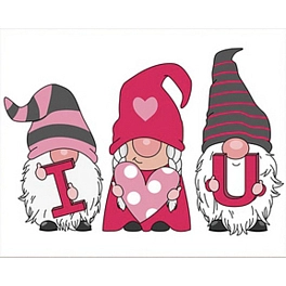 Алмазна мозаїка Симпатичні гноми Святого Валентина (40х50 см)