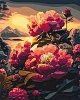 Картина по номерам Пиони на фоне гор (40х50 см)