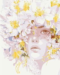 Картина по номерам Дівчина в квітах (40х50 см)