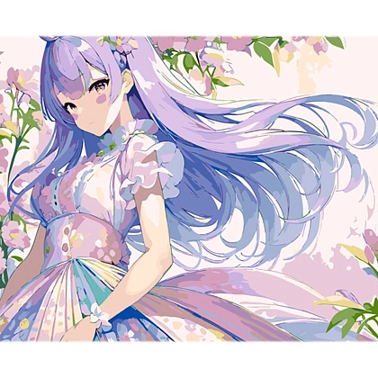 Картина по номерам Аніме весняного відтінку (40х50 см), бренду Strateg - KUBIX